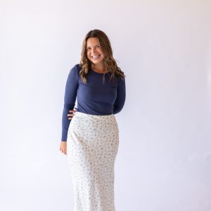 Ribbed Long Sleeve -Navy
