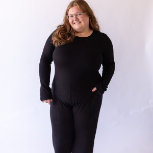 Ribbed Black Long Sleeve -Plus