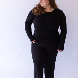 Ribbed Wide Leg Pants -Plus