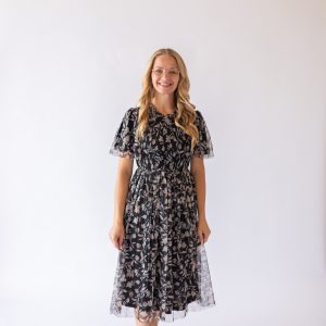Brianna Midi Dress -Black