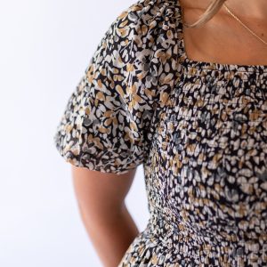 Indigo Dress in Mossy Pebbles -Plus