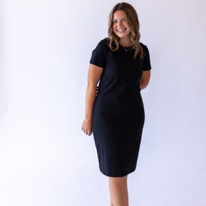 Syd T-Shirt Midi Dress -Black