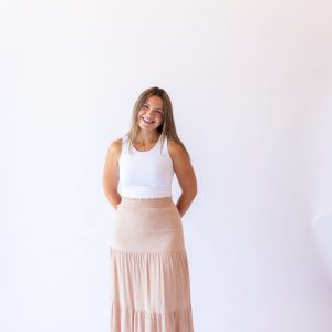 Talissa Tiered Maxi Skirt -Tan