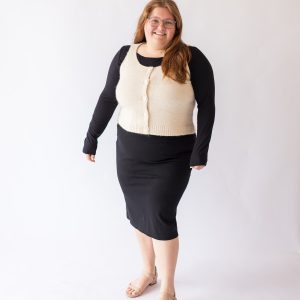 Button Sweater Vest -Plus