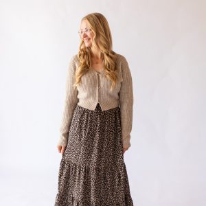 Lynn Floral Tiered Maxi Skirt -Black
