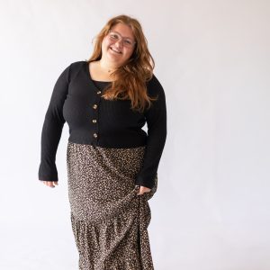 Lynn Floral Tiered Maxi Skirt -Plus