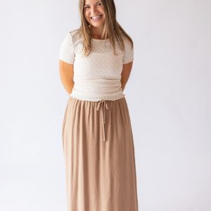 Brooke Linen Drawstring Maxi Skirt